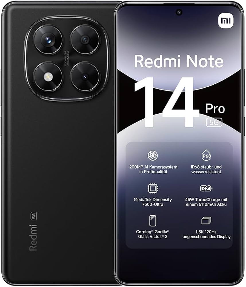 Refabrikovan Xiaomi Redmi Note 14 Pro 6/128GB Midnight Black DS 5G Grade-B